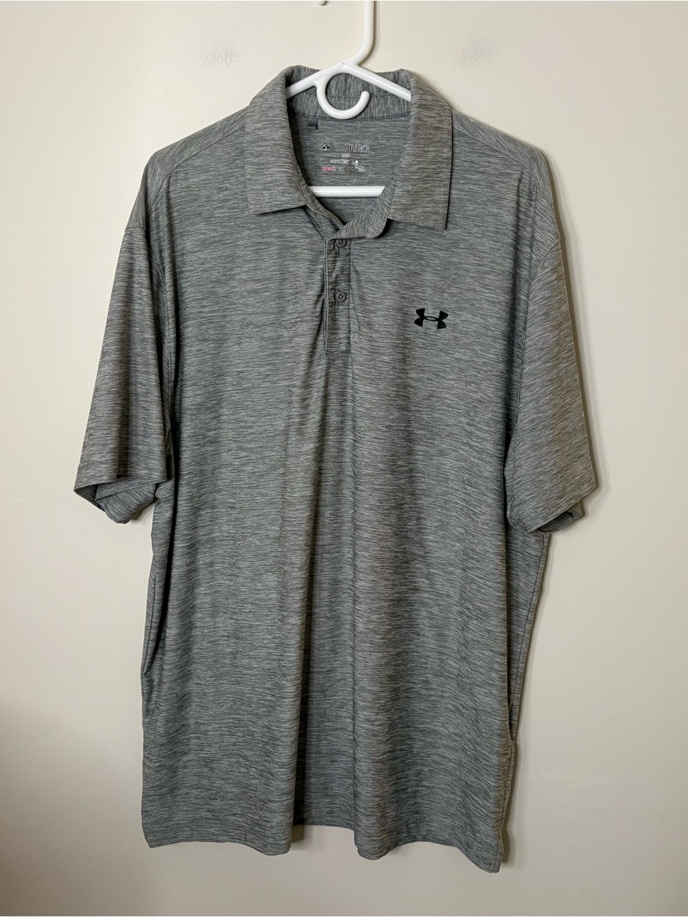 Under Armour Men’s XL Grey Gray Short Sleeve Polo Shirt Heatgear Work Golf U7